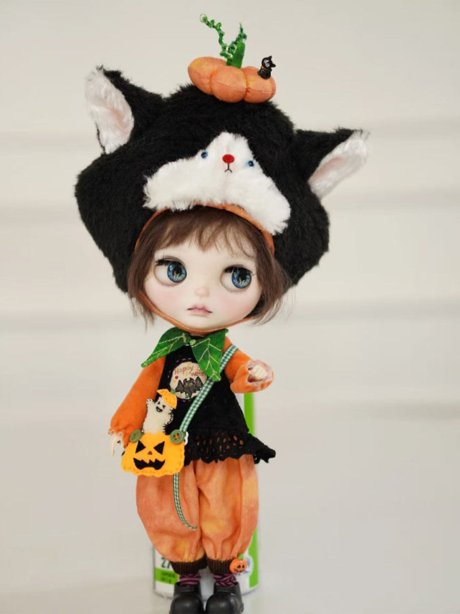 Handmade Outfit for Blythe/Obitsu, Halloween Cat Set