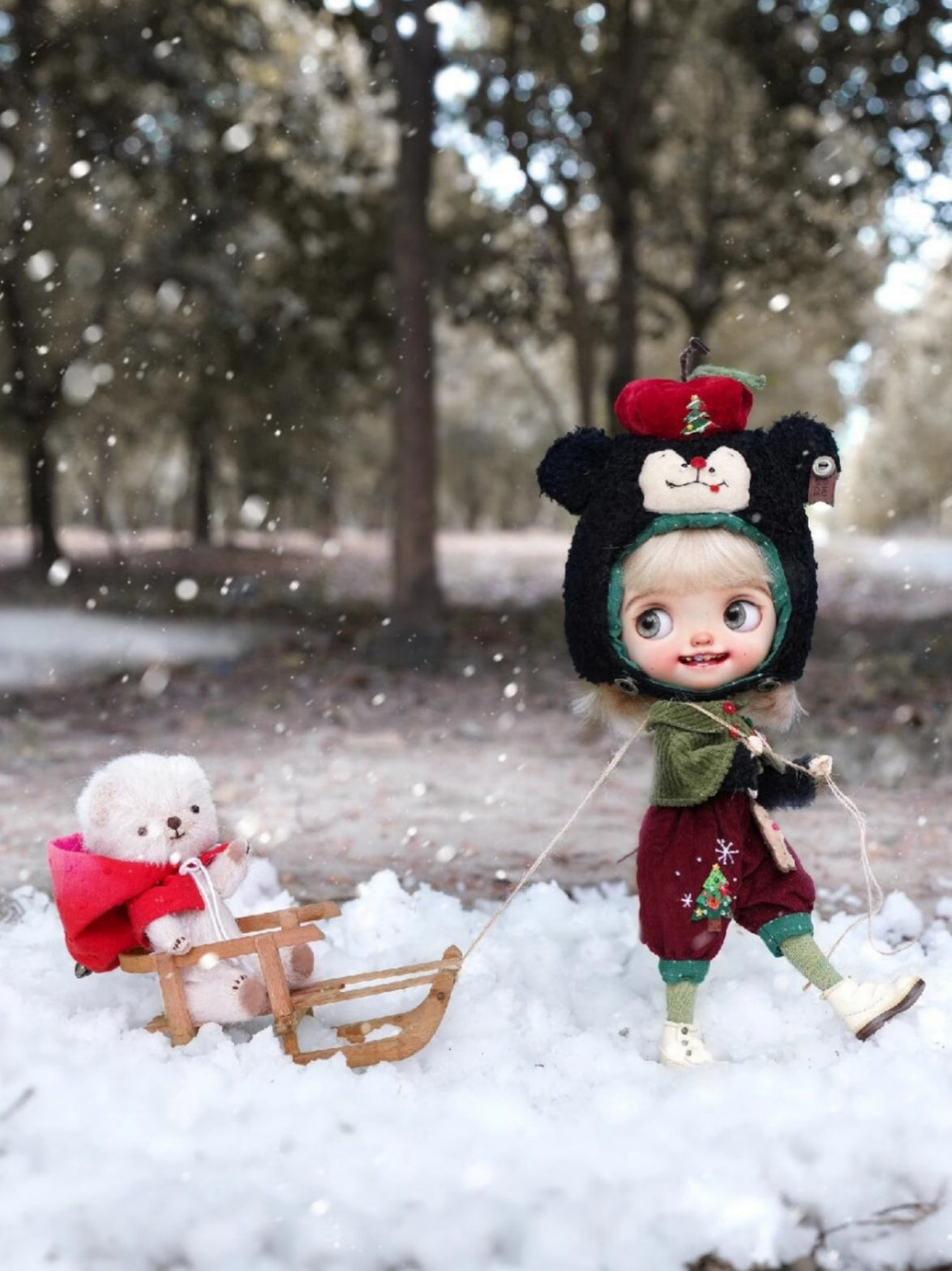 Handmade Outfit for Blythe/Obitsu, Christmas Set