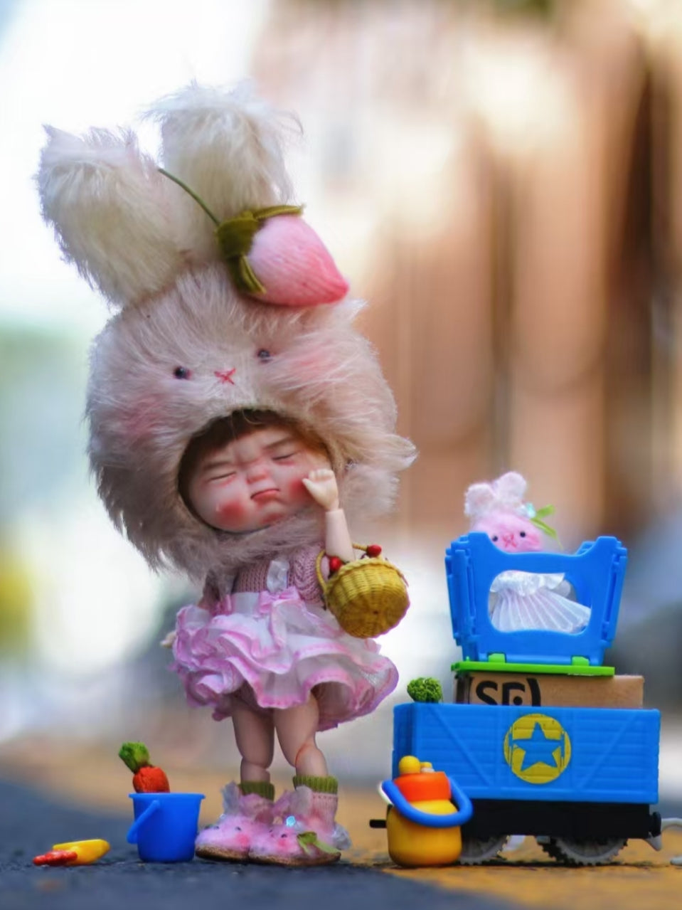 Fluffy Bunny Ob11 Pink Outfit | ToastDoll