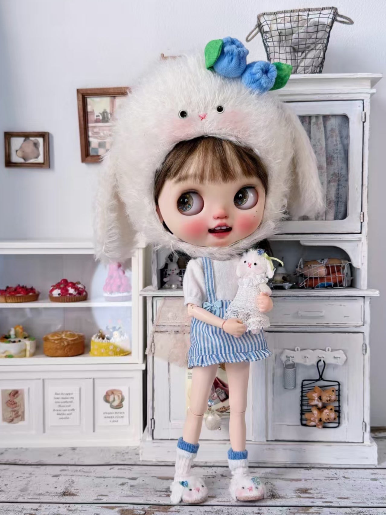 Fluffy Bunny Blythe Blue Outfit | ToastDoll