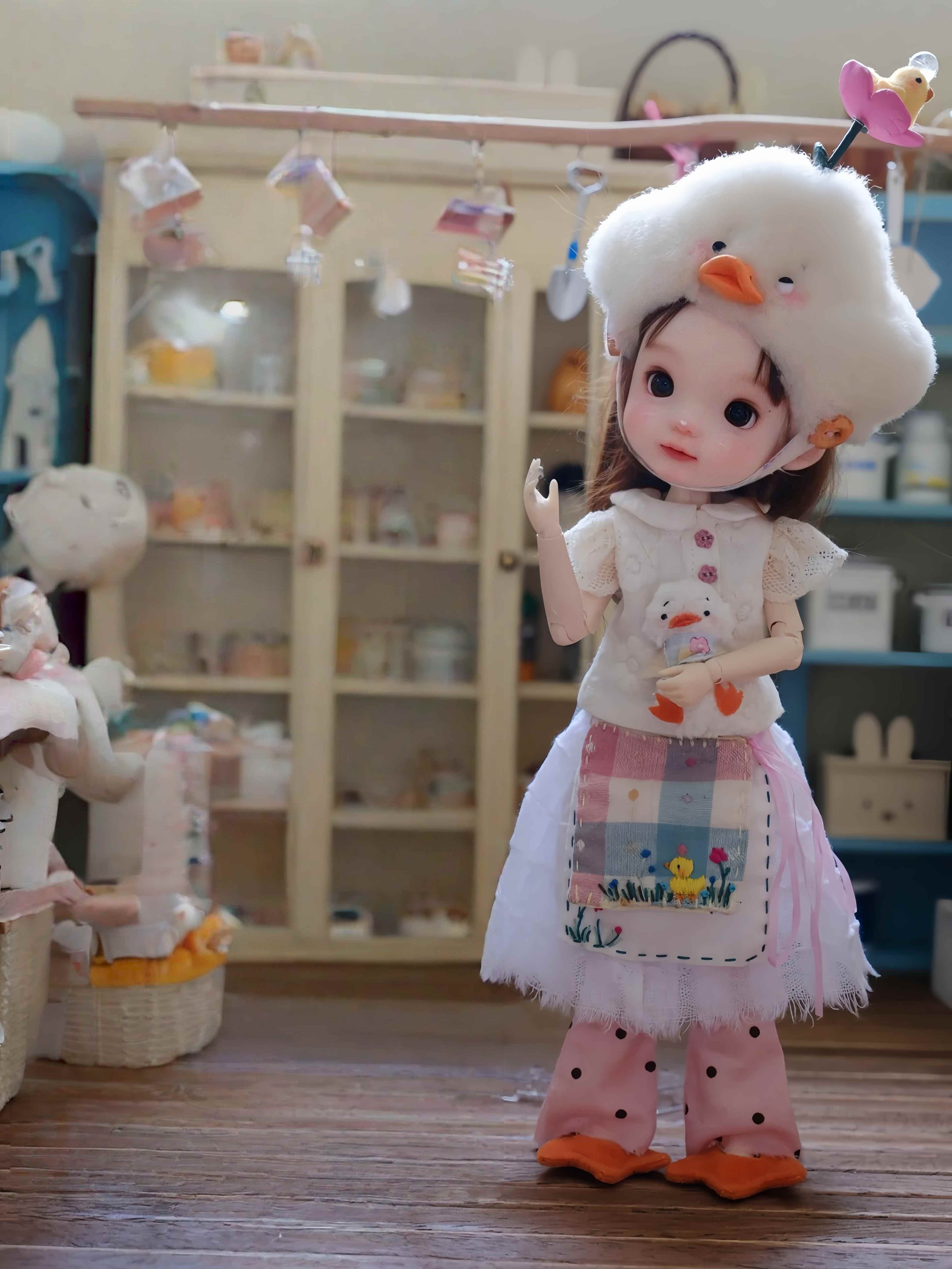 Bath Duckie 1/6 BJD Outfit On Doll Display | ToastDoll