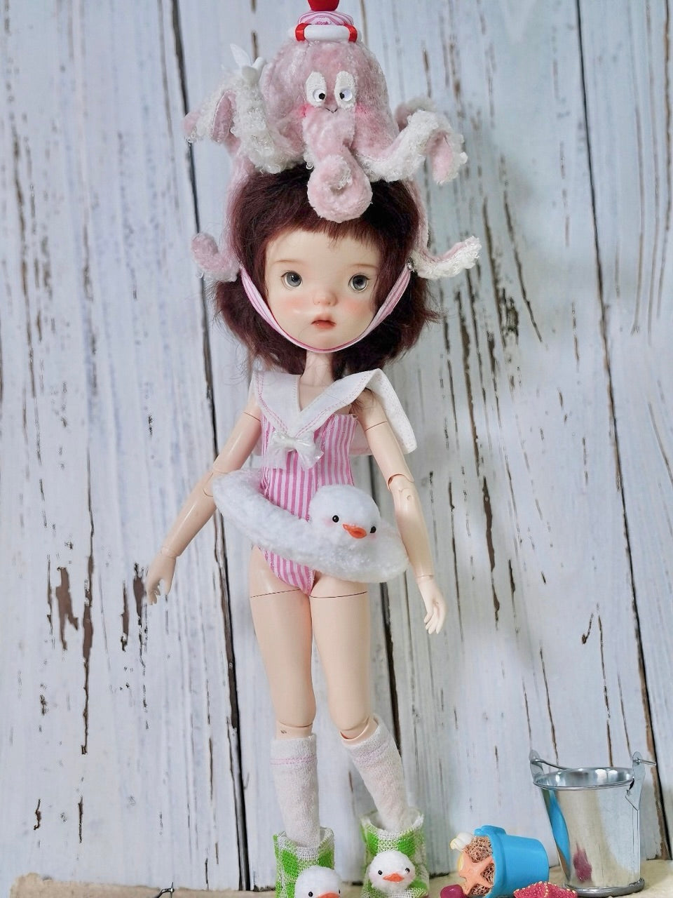 Summer Octopus Blythe BJD OB11 Set - Handmade Doll Clothes - ToastDoll