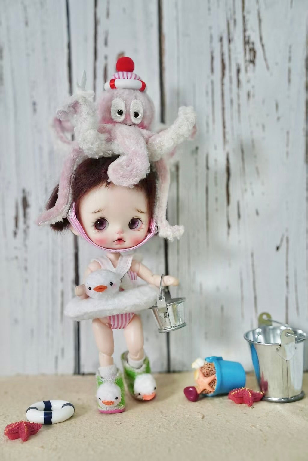 Summer Octopus Blythe BJD OB11 Set - Handmade Doll Clothes - ToastDoll