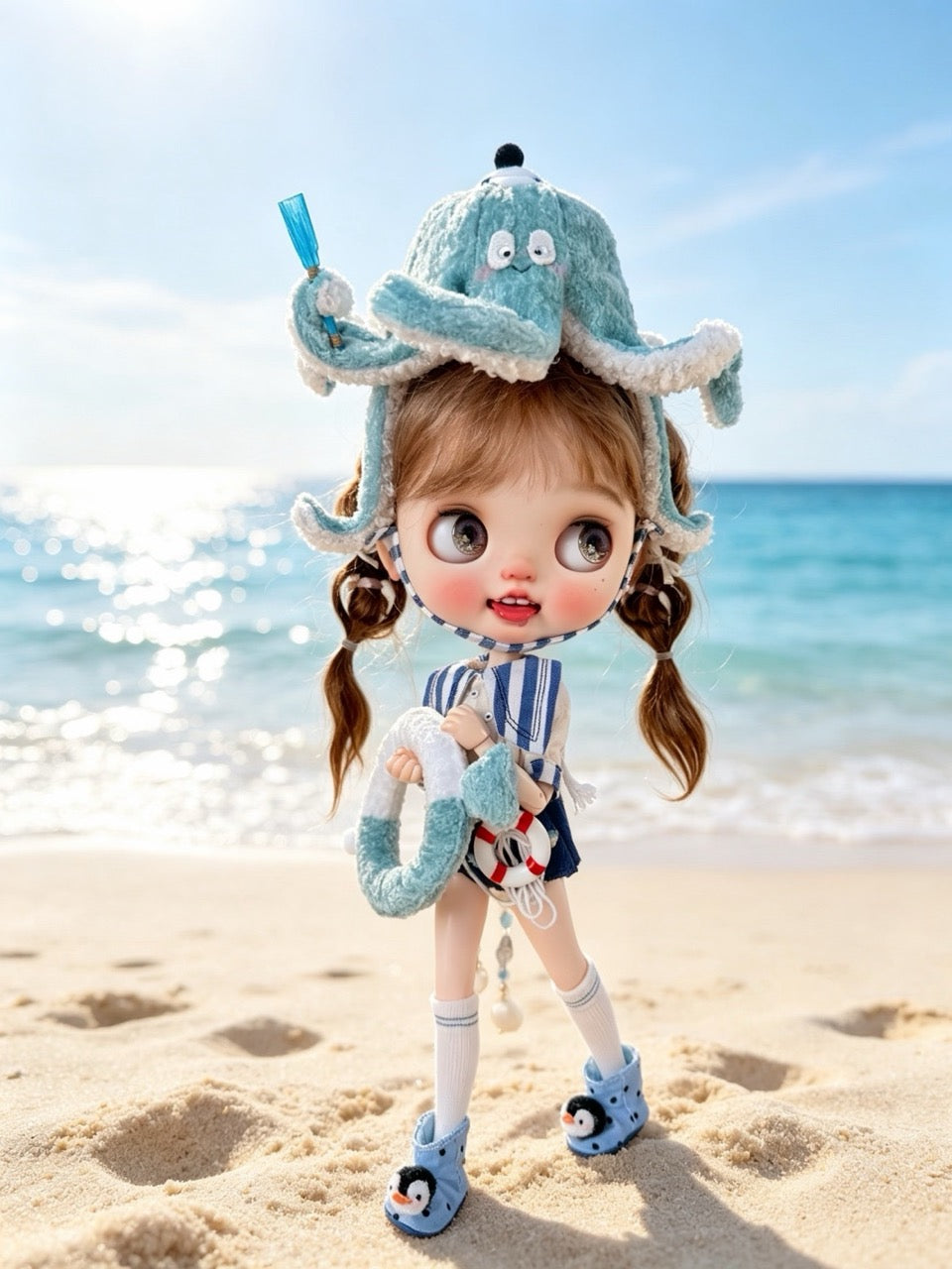 Summer Octopus Blythe BJD OB11 Set - Handmade Doll Clothes - ToastDoll