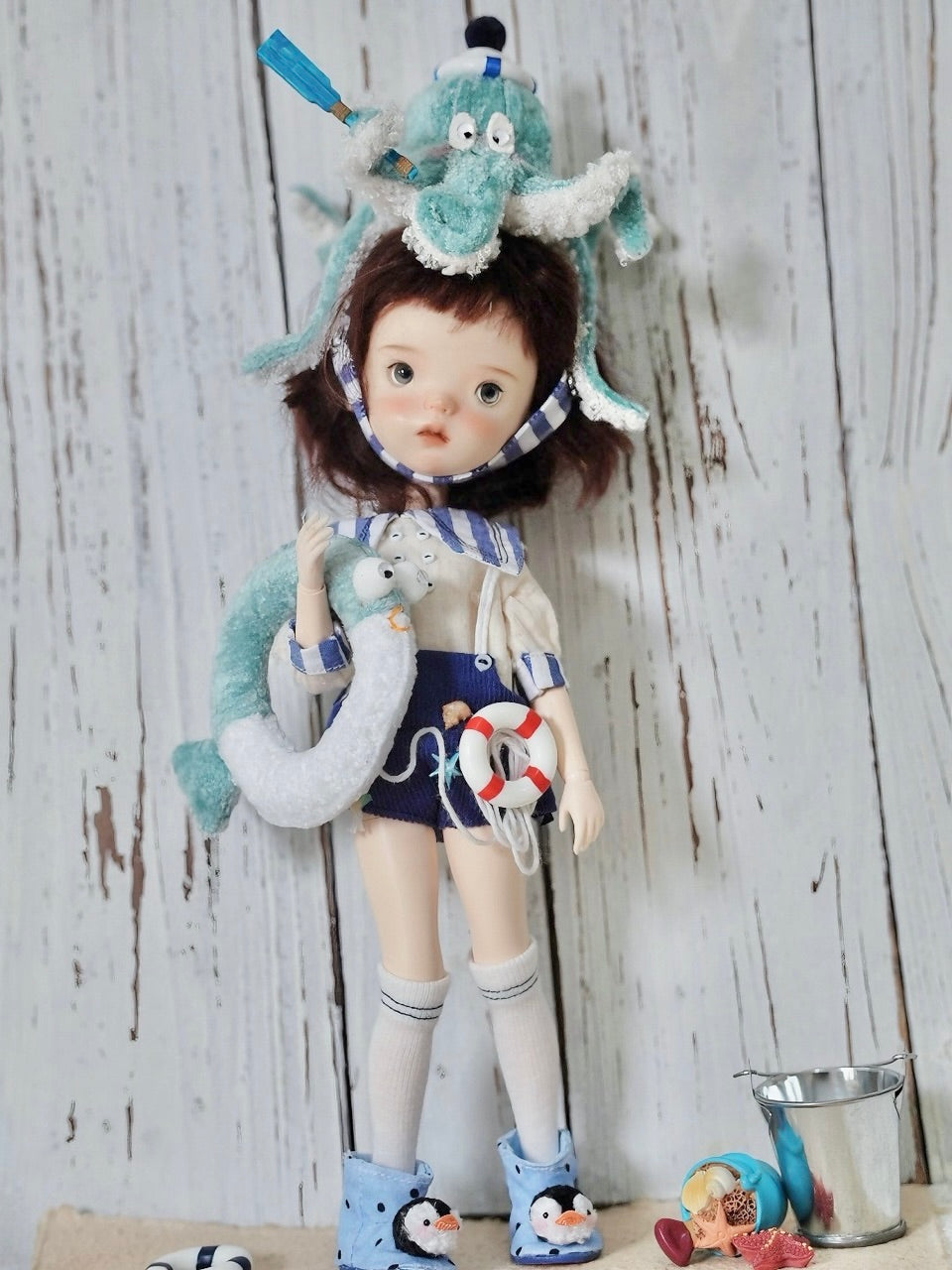 Summer Octopus Blythe BJD OB11 Set - Handmade Doll Clothes - ToastDoll