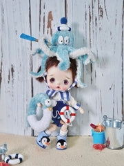Summer Octopus Blythe BJD OB11 Set - Handmade Doll Clothes - ToastDoll