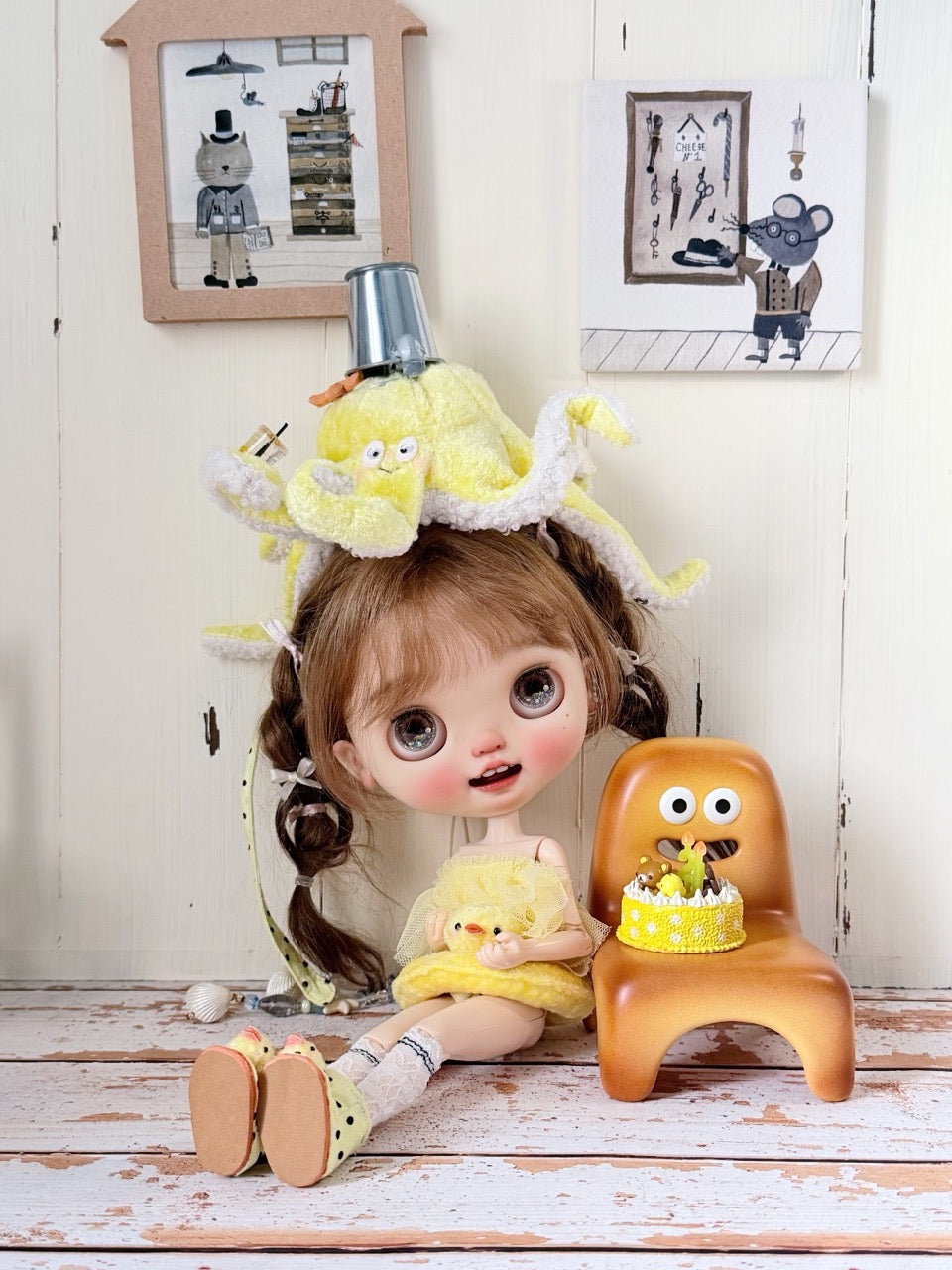 Summer Octopus Blythe BJD OB11 Set - Handmade Doll Clothes - ToastDoll