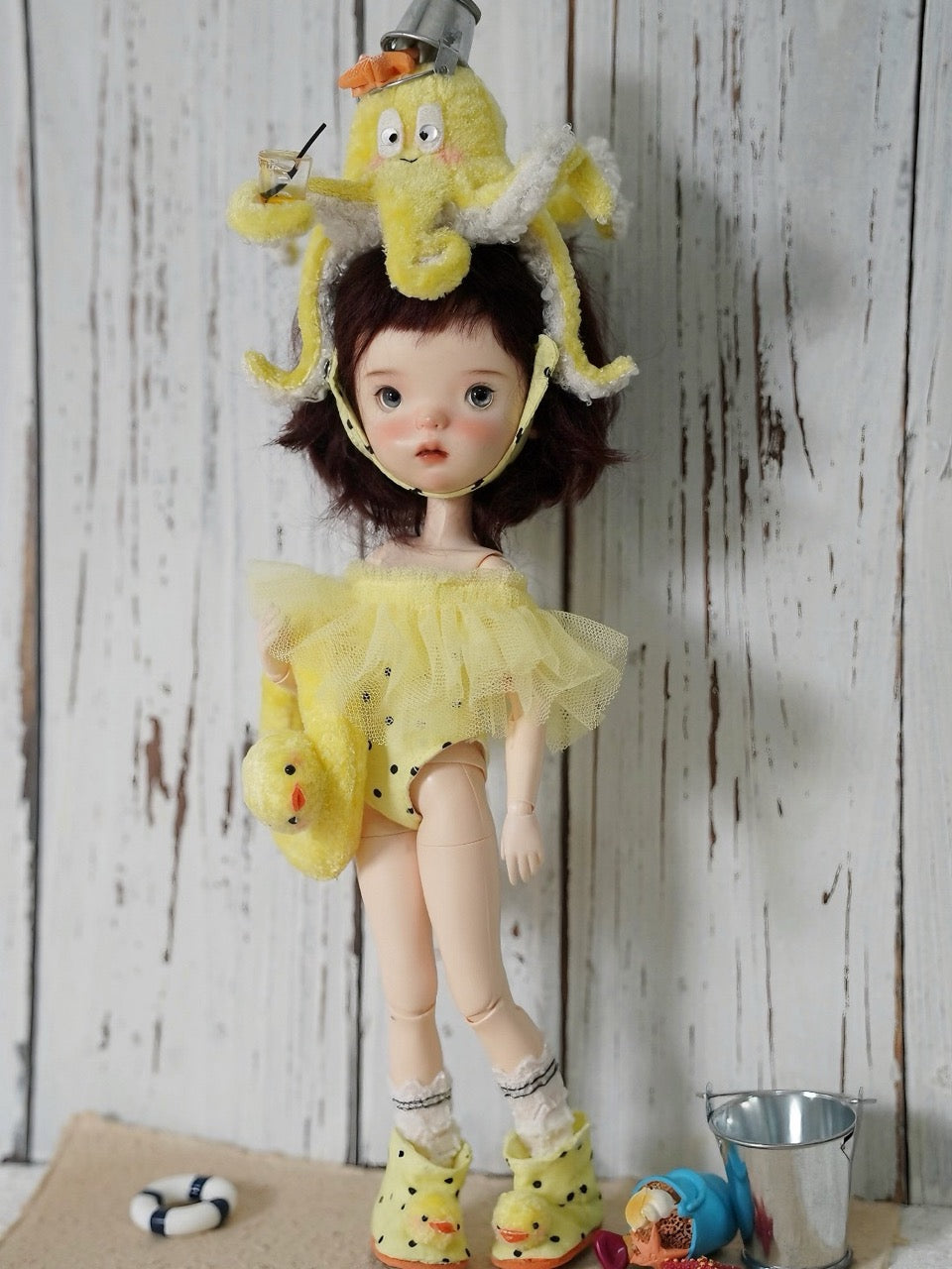 Summer Octopus Blythe BJD OB11 Set - Handmade Doll Clothes - ToastDoll