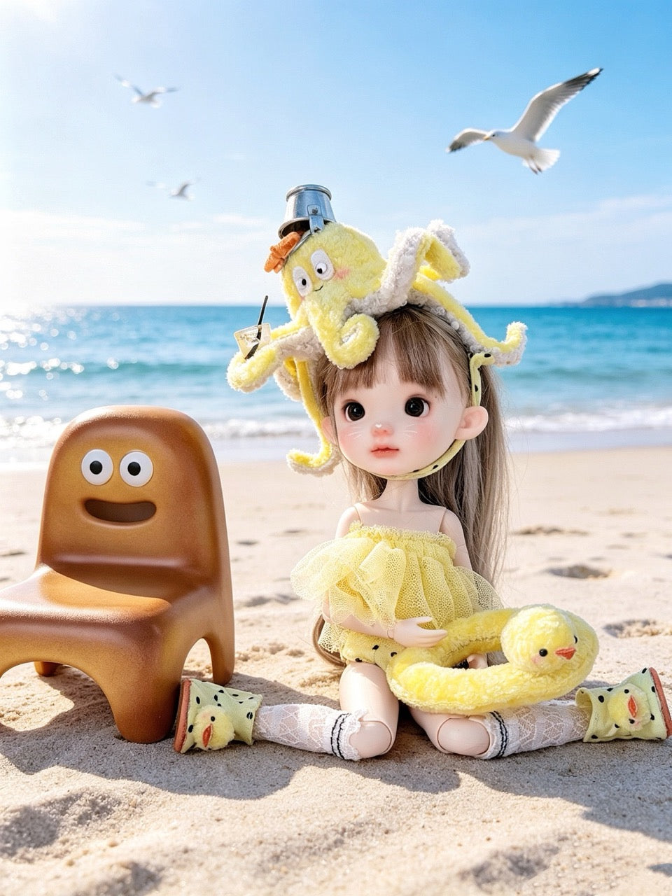 Summer Octopus Blythe BJD OB11 Set - Handmade Doll Clothes - ToastDoll