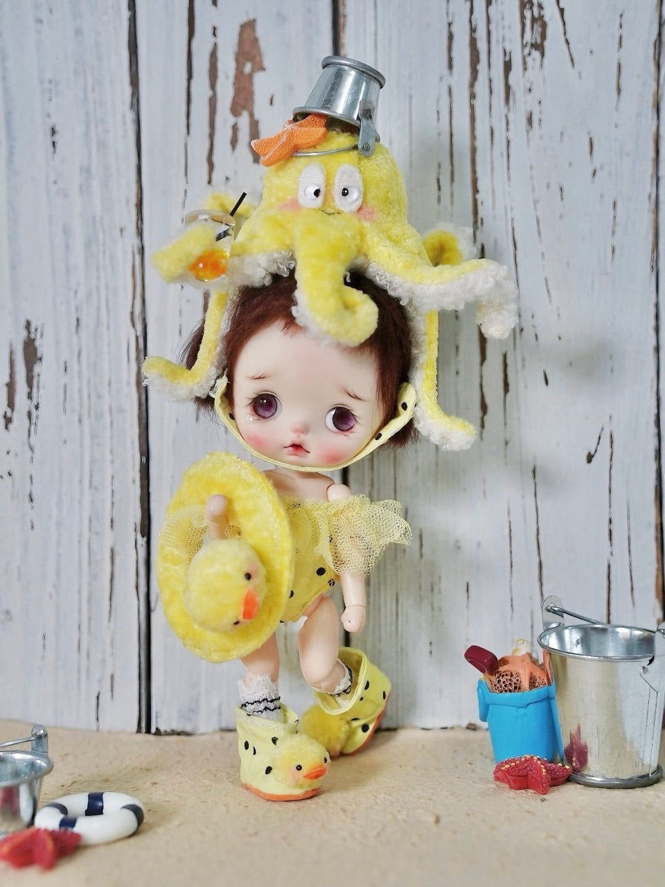 Summer Octopus Blythe BJD OB11 Set - Handmade Doll Clothes - ToastDoll