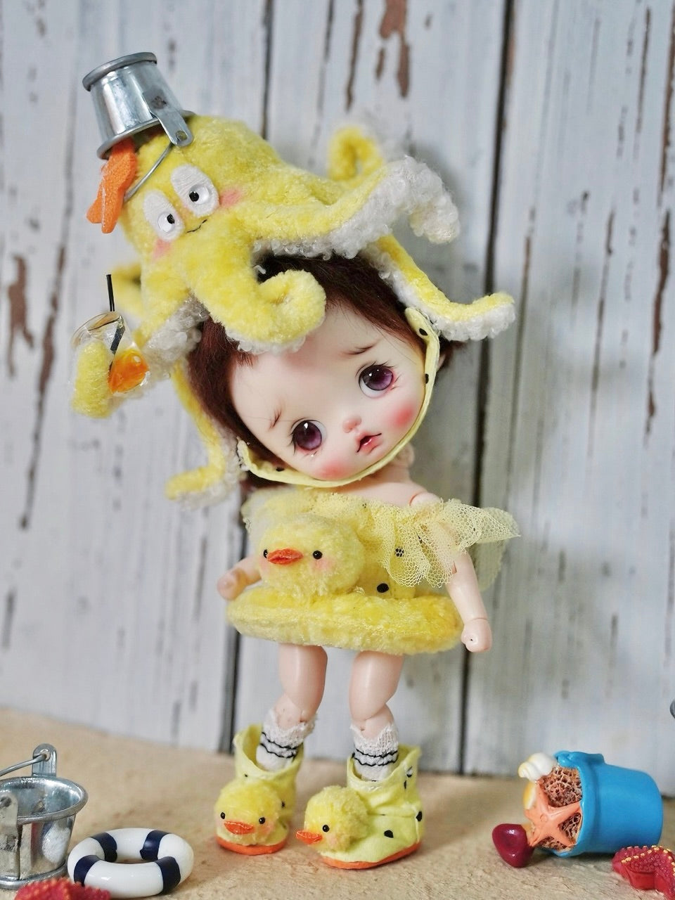 Summer Octopus Blythe BJD OB11 Set - Handmade Doll Clothes - ToastDoll