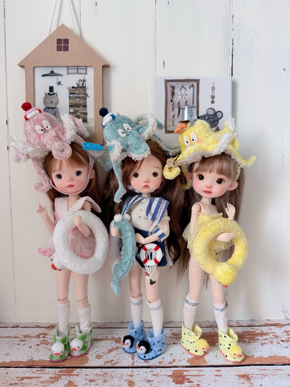 Summer Octopus Blythe BJD OB11 Set - Handmade Doll Clothes - ToastDoll