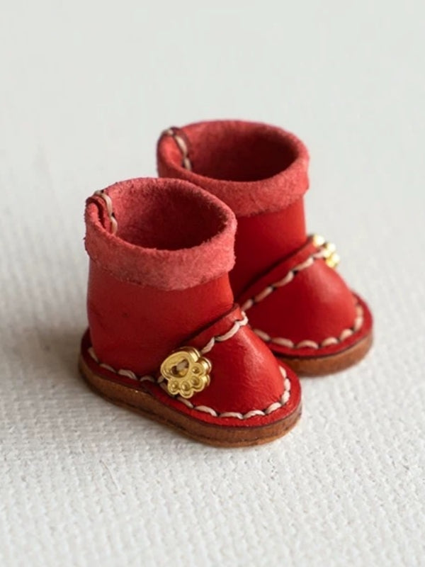 Handmade Shoes for GSC/Obitsu, Leather Boots with Fold-Down Collar