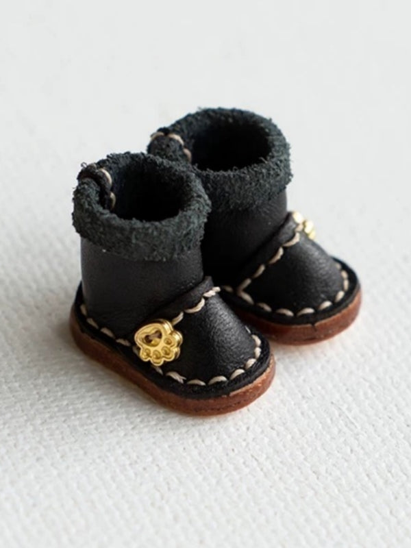 Handmade Shoes for GSC/Obitsu, Leather Boots with Fold-Down Collar