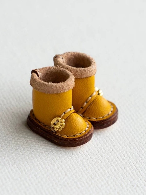 Handmade Shoes for GSC/Obitsu, Leather Boots with Fold-Down Collar
