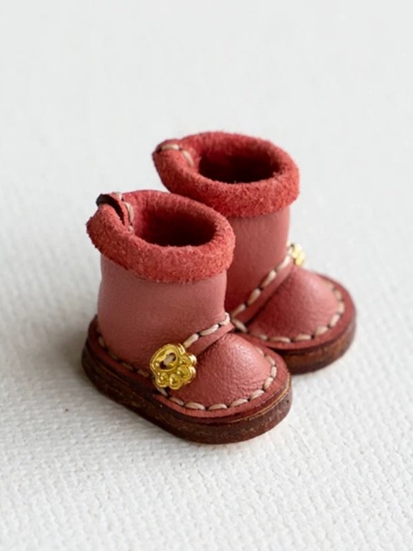 Handmade Shoes for GSC/Obitsu, Leather Boots with Fold-Down Collar