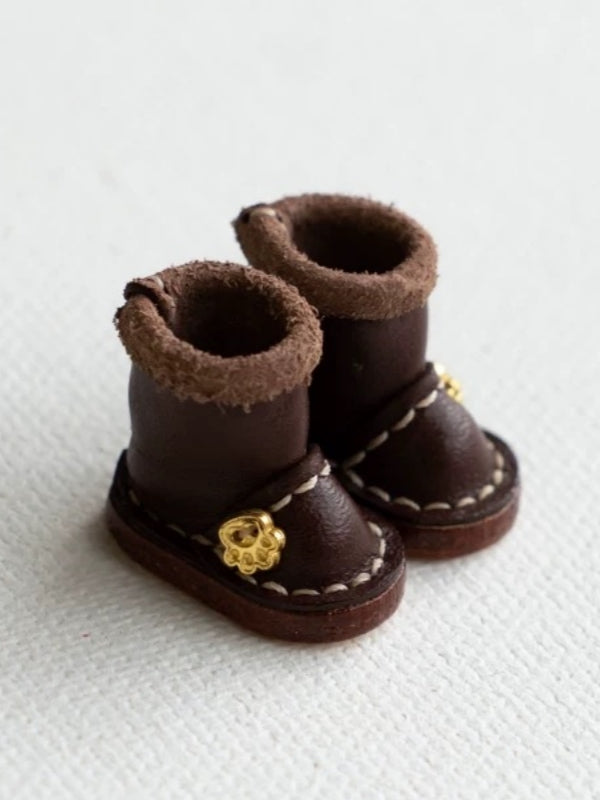 Handmade Shoes for GSC/Obitsu, Leather Boots with Fold-Down Collar