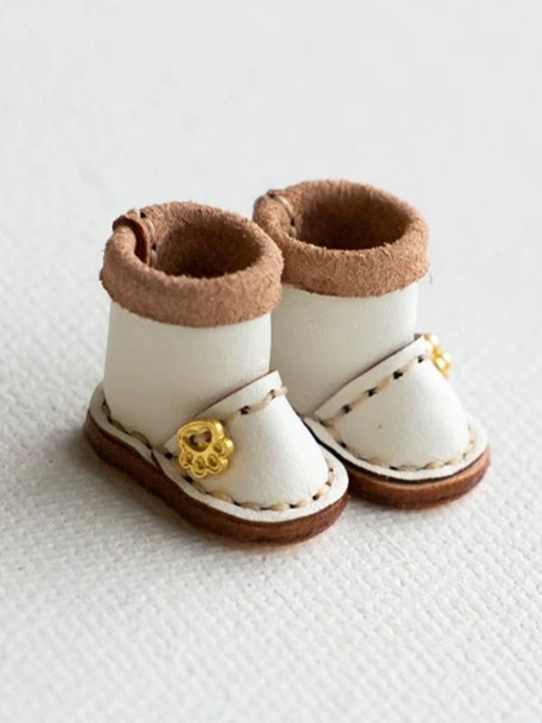 Handmade Shoes for GSC/Obitsu, Leather Boots with Fold-Down Collar