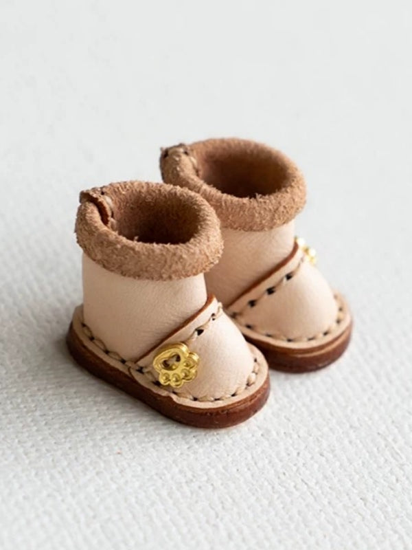 Handmade Shoes for GSC/Obitsu, Leather Boots with Fold-Down Collar