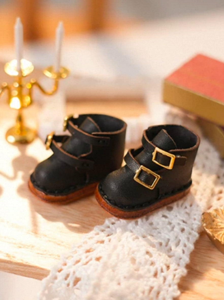 Handmade Shoes for GSC/Obitsu, Double-Buckle Strap Martin Boots