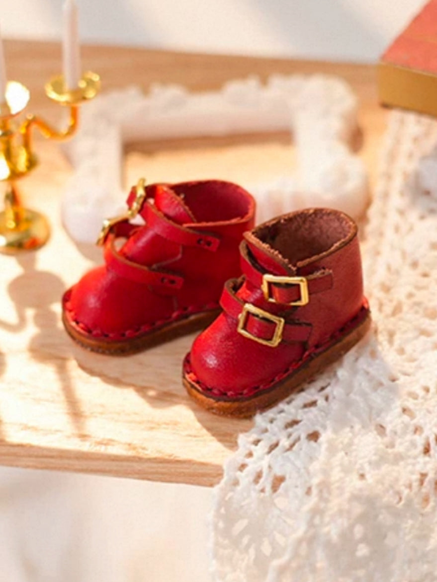 Handmade Shoes for GSC/Obitsu, Double-Buckle Strap Martin Boots