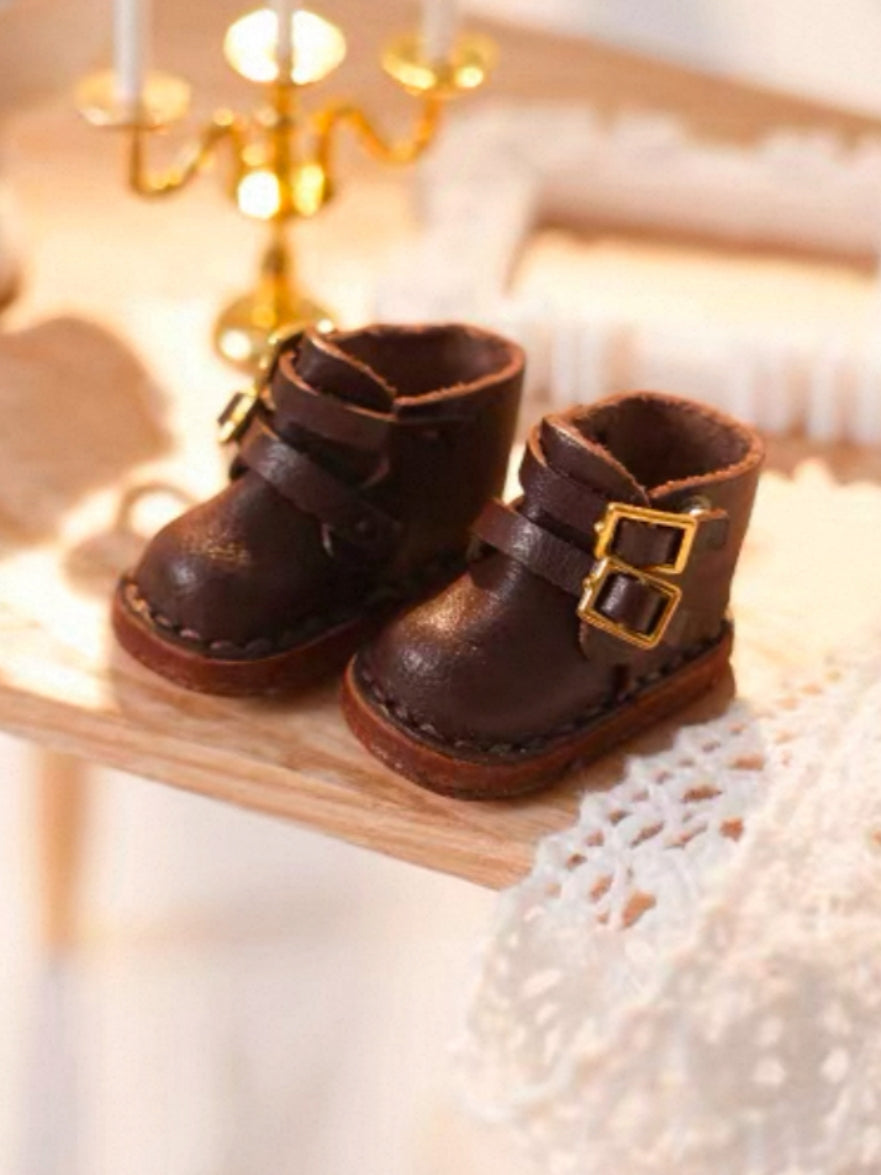 Handmade Shoes for GSC/Obitsu, Double-Buckle Strap Martin Boots