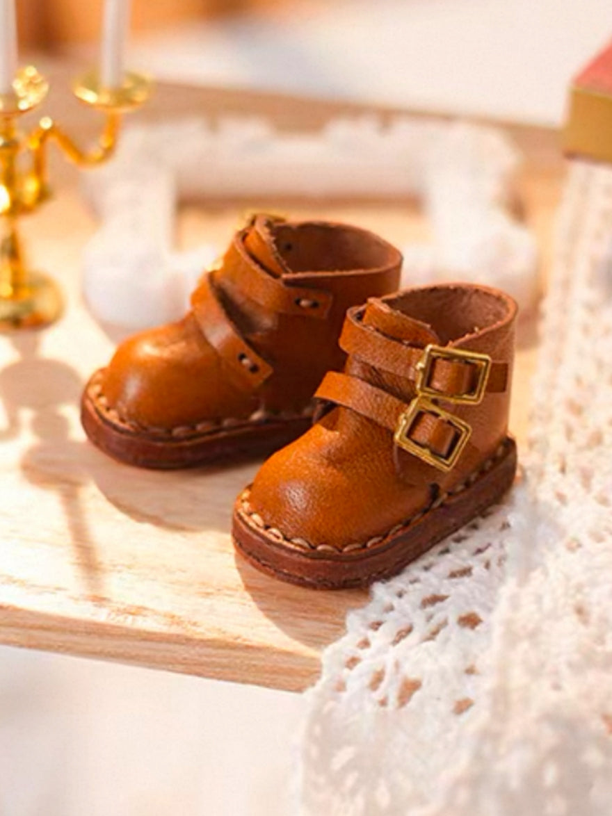 Handmade Shoes for GSC/Obitsu, Double-Buckle Strap Martin Boots