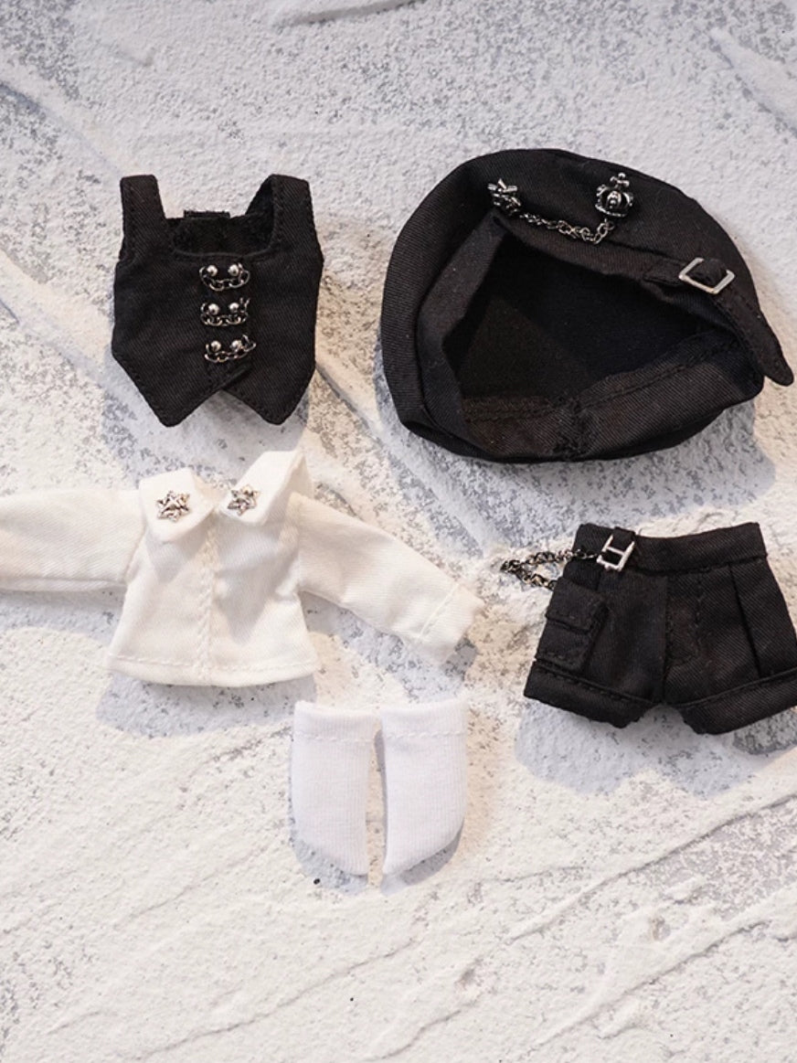 Handmade Outfit for Obitsu/GSC, Black Vest Dress Set
