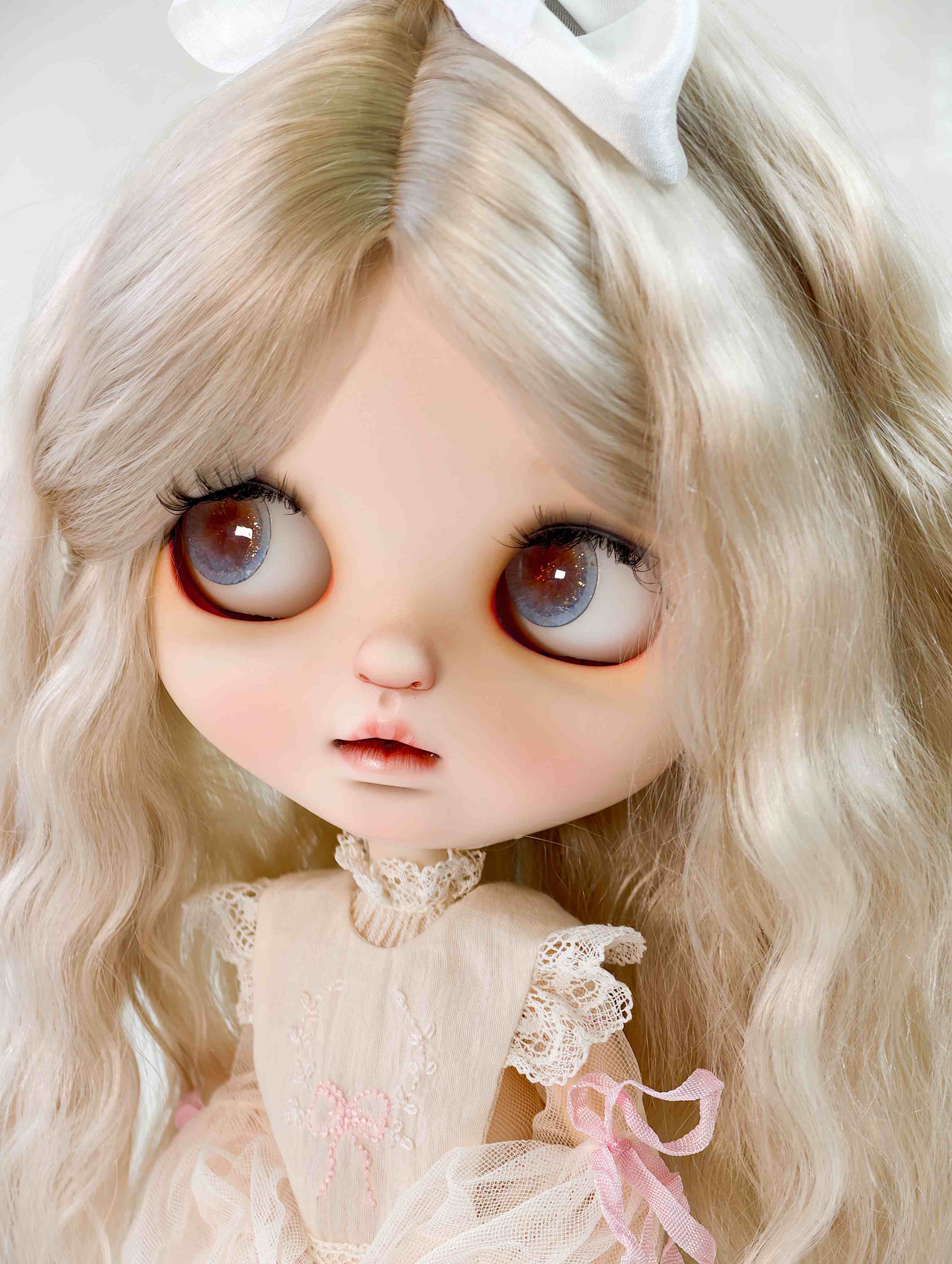 Handmade Blythe Eyechips,Reddish-Brown Tone, Blue Ring