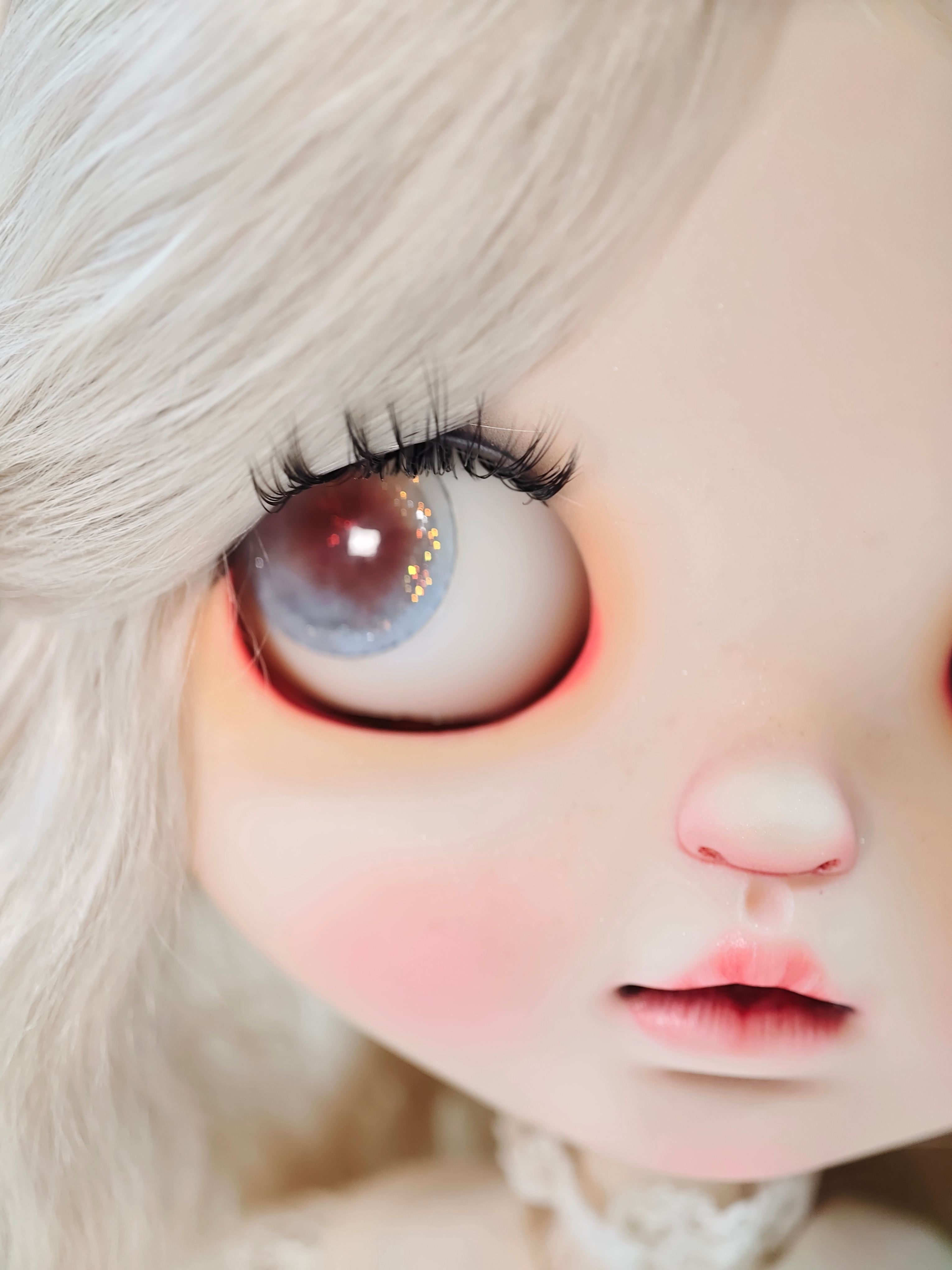 Handmade Blythe Eyechips,Reddish-Brown Tone, Blue Ring