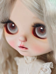 Handmade Blythe Eyechips,Reddish-Brown Tone, Blue Ring