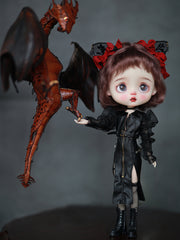 Handmade Outfit for Blythe/Pullip/Obitsu, Meow Girl Leather Jacket Set