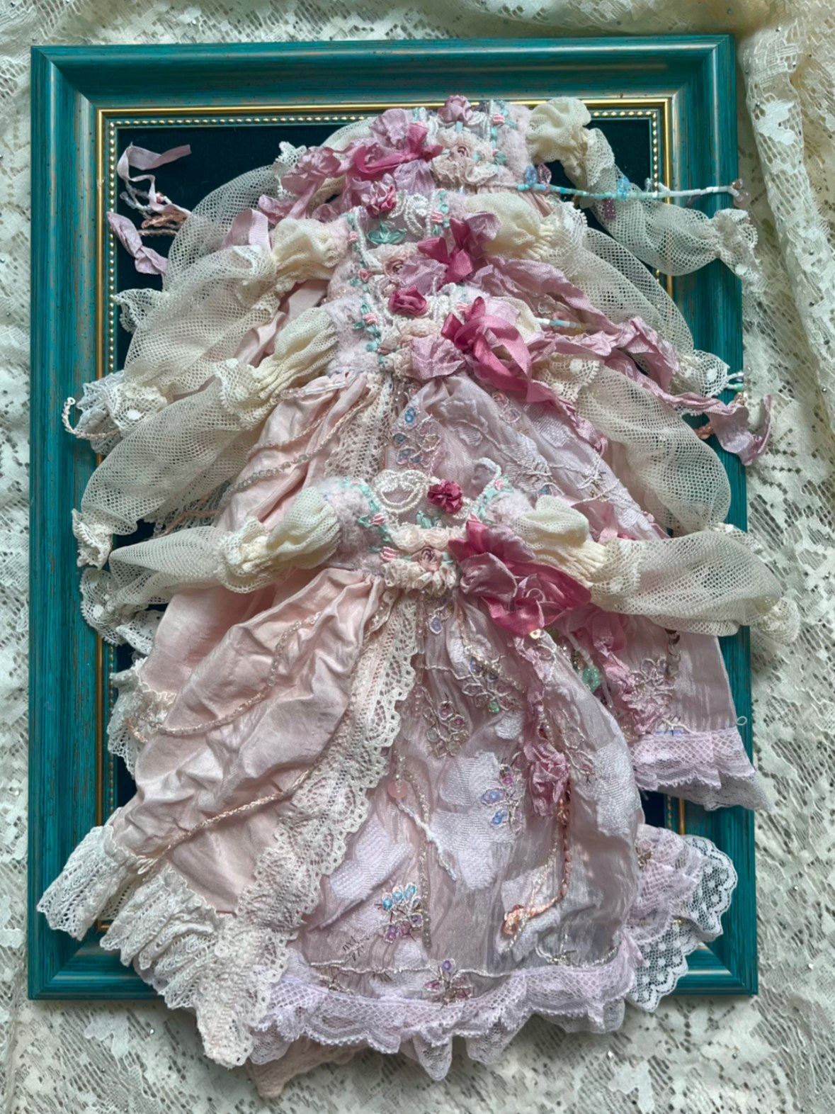 Handmade Outfit for Blythe/Pullip/Obitsu, French Embroidered Dress Set