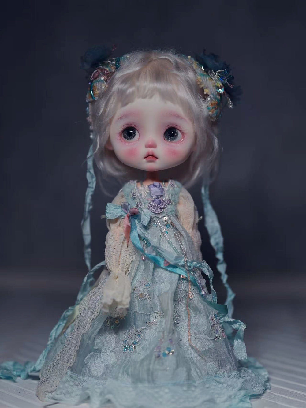 French Heavy Embroidered Lace Blythe Outfit Front View | ToastDoll