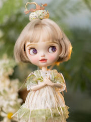 Handmade Outfit for Blythe/Pullip/Obitsu, Forest Fairy Mesh Dress Set