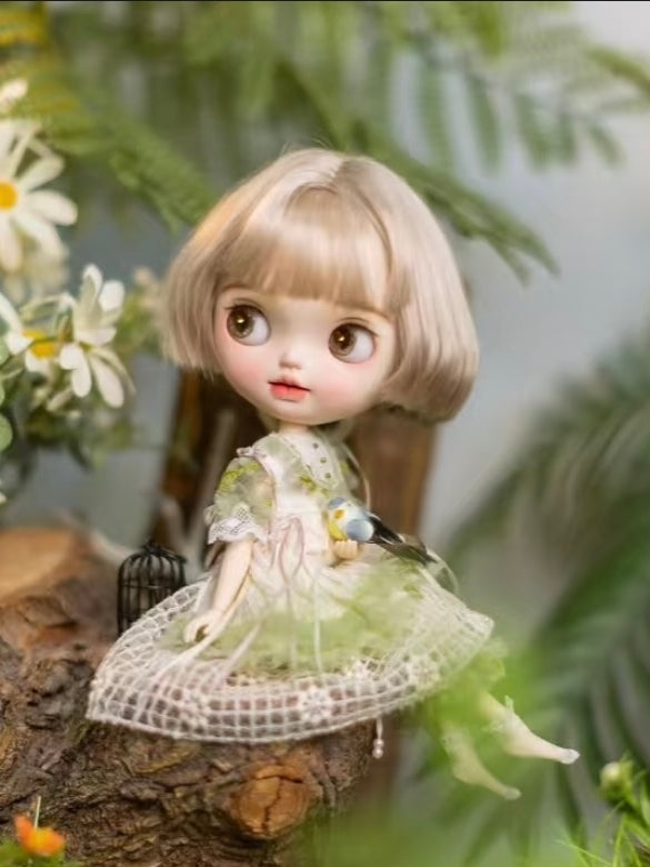 Handmade Outfit for Blythe/Pullip/Obitsu, Forest Fairy Mesh Dress Set