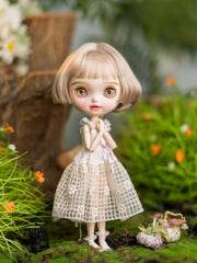 Handmade Outfit for Blythe/Pullip/Obitsu, Forest Fairy Mesh Dress Set