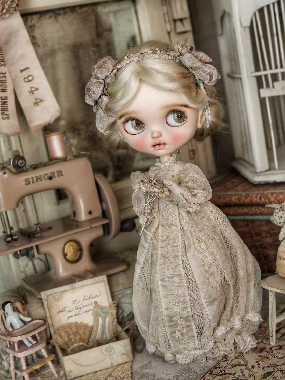 Vintage Bunny Blythe 1/6 BJD Set - Handmade Doll Clothes - ToastDoll