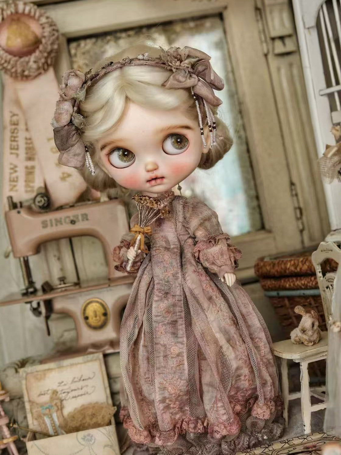 Vintage Bunny Blythe 1/6 BJD Set - Handmade Doll Clothes - ToastDoll