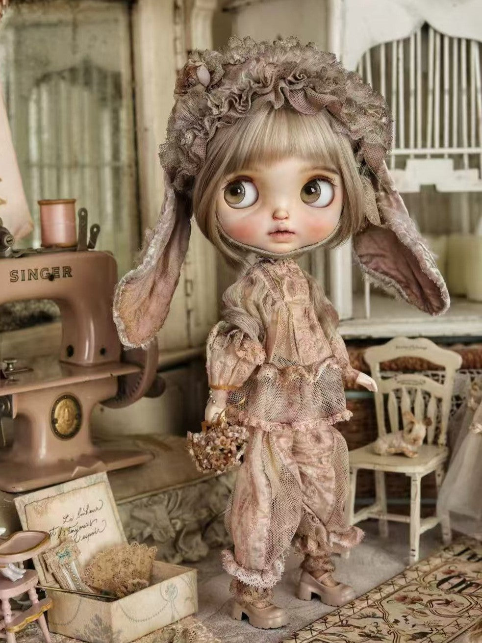 Vintage Bunny Blythe 1/6 BJD Set - Handmade Doll Clothes - ToastDoll
