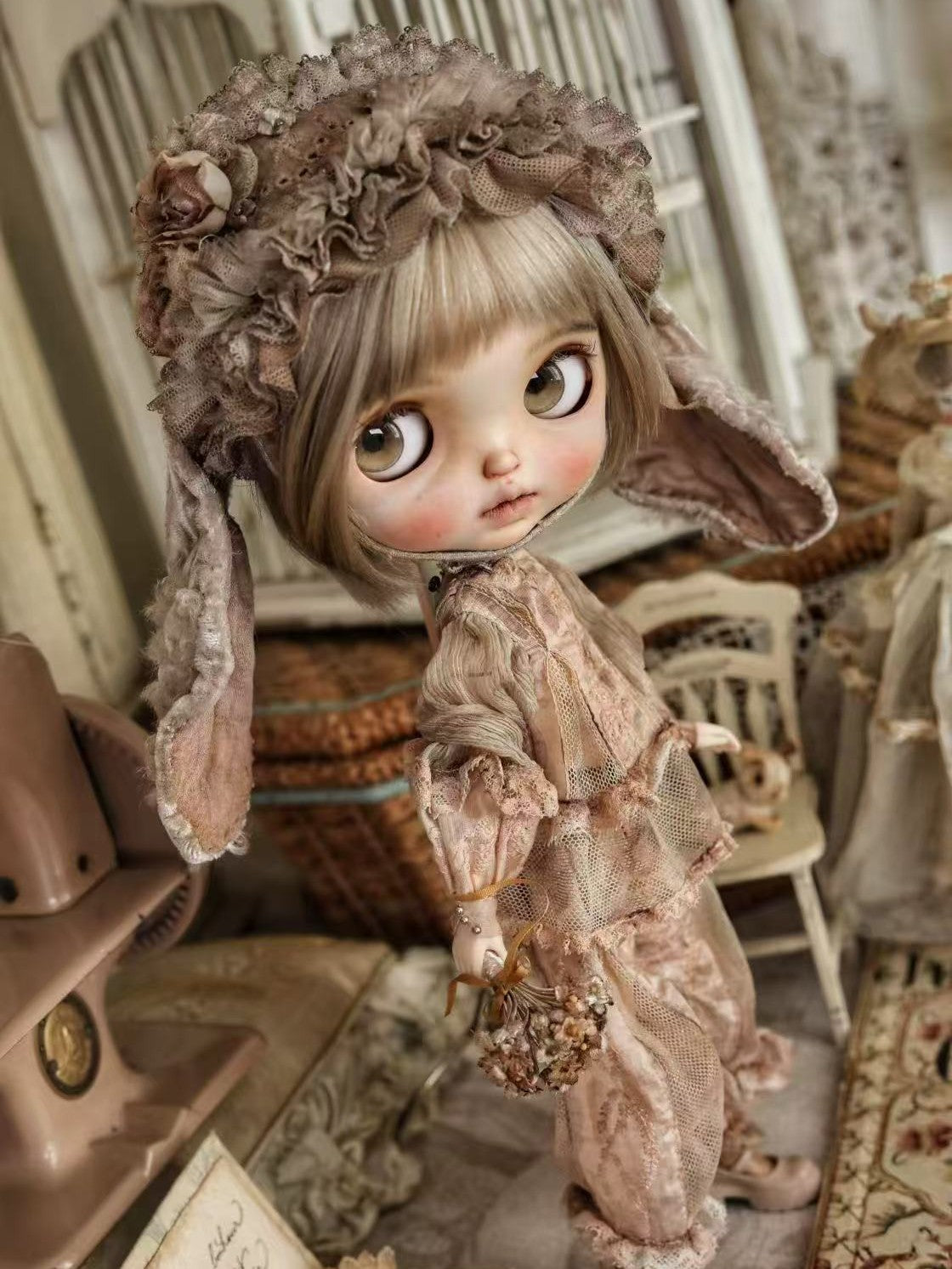 Vintage Bunny Blythe 1/6 BJD Set - Handmade Doll Clothes - ToastDoll