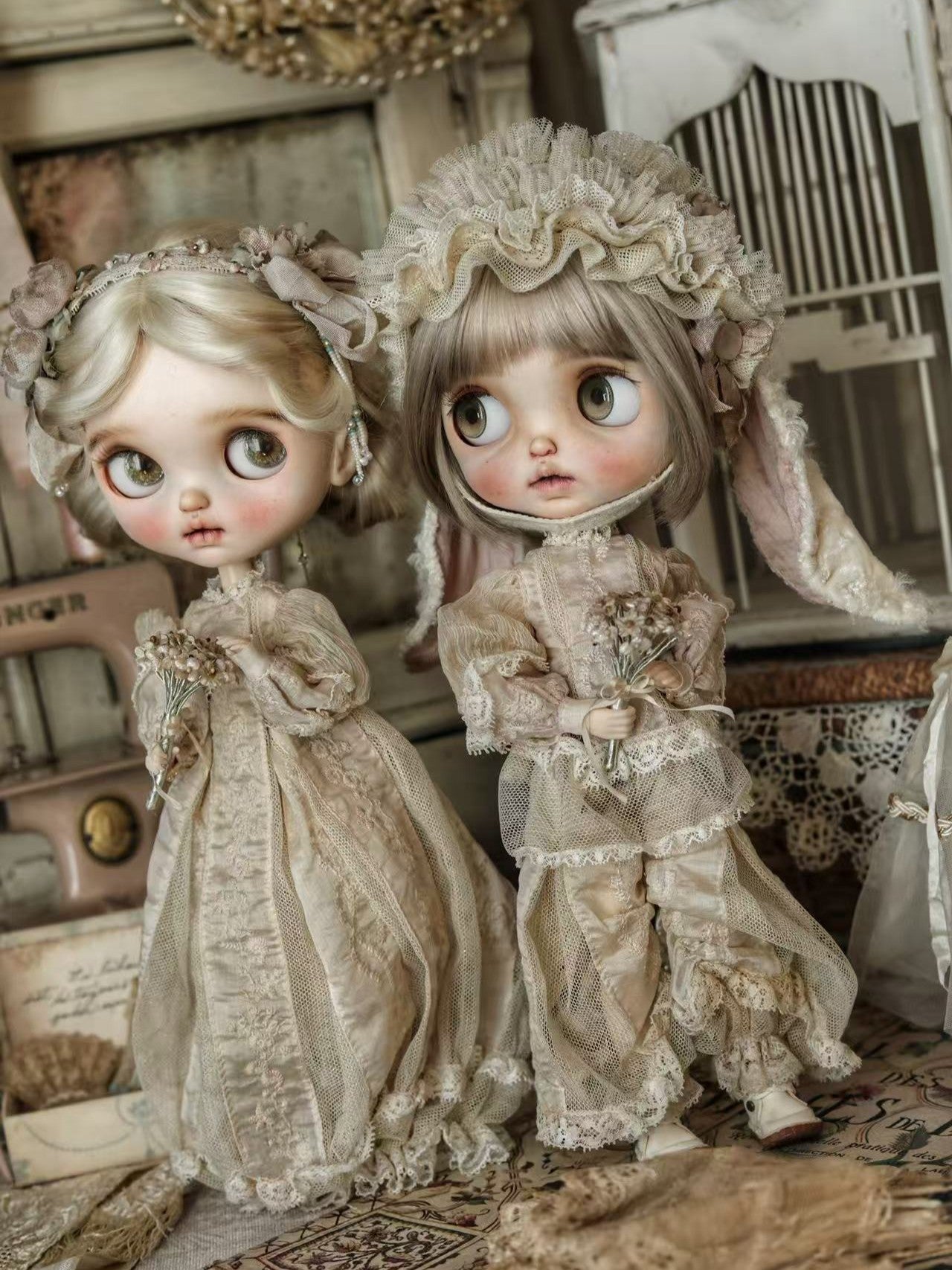 Vintage Bunny Blythe 1/6 BJD Set - Handmade Doll Clothes - ToastDoll