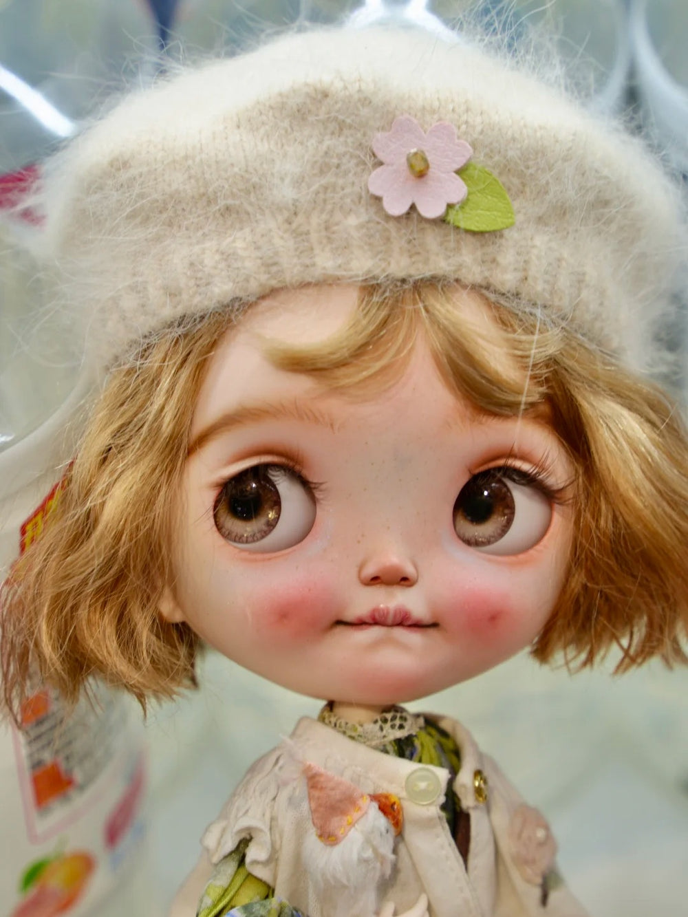 Linen Custom Blythe OOAK Face Up Detail | ToastDoll