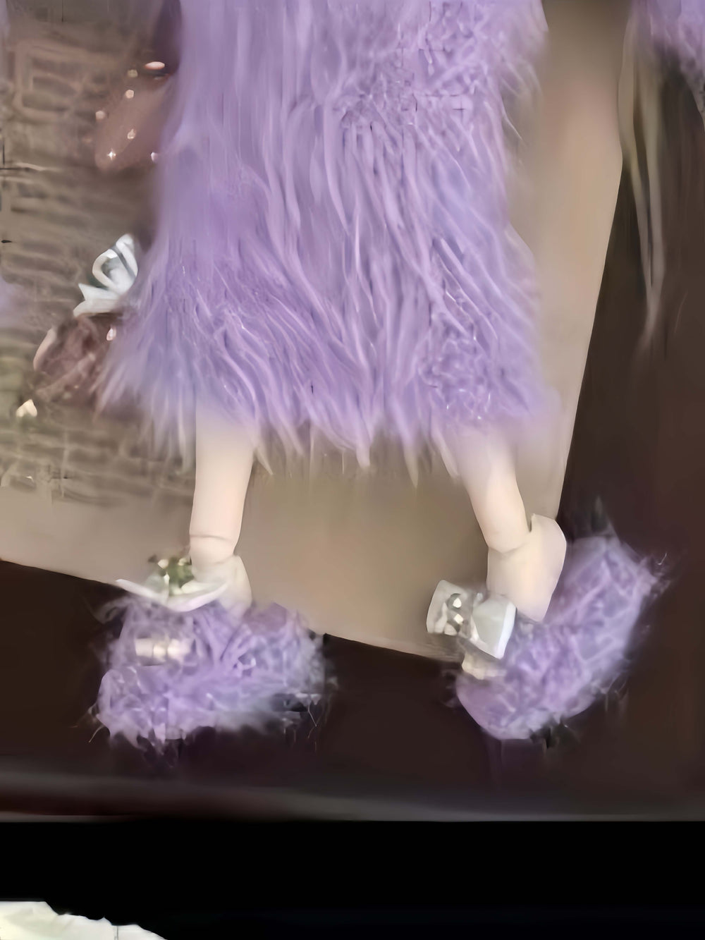 Soft Fuzzy Slim Blythe Purple Skirt Set Shoes | ToastDoll