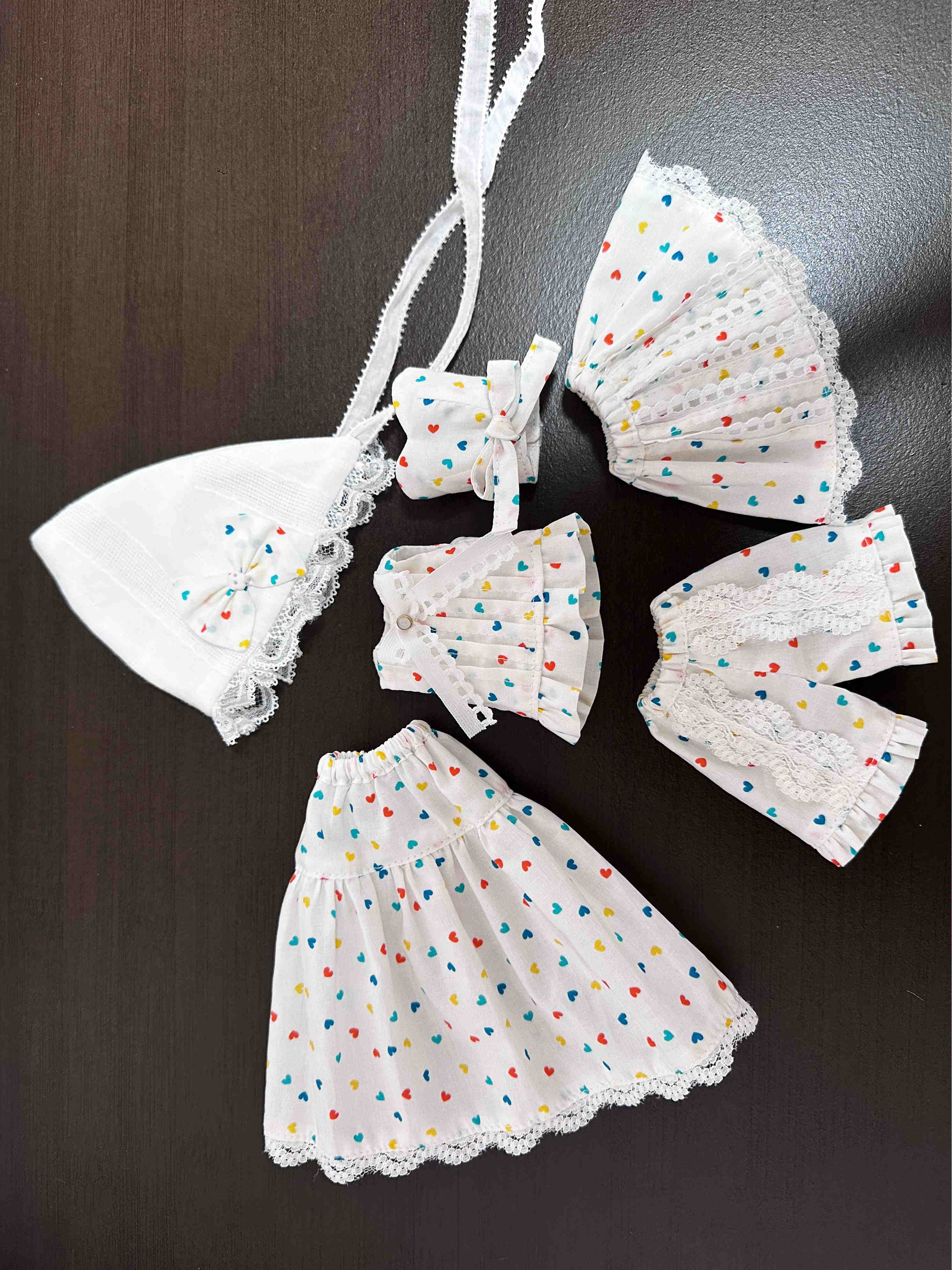 Rainbow Heart Printed Blythe Outfit Flat Lay | ToastDoll