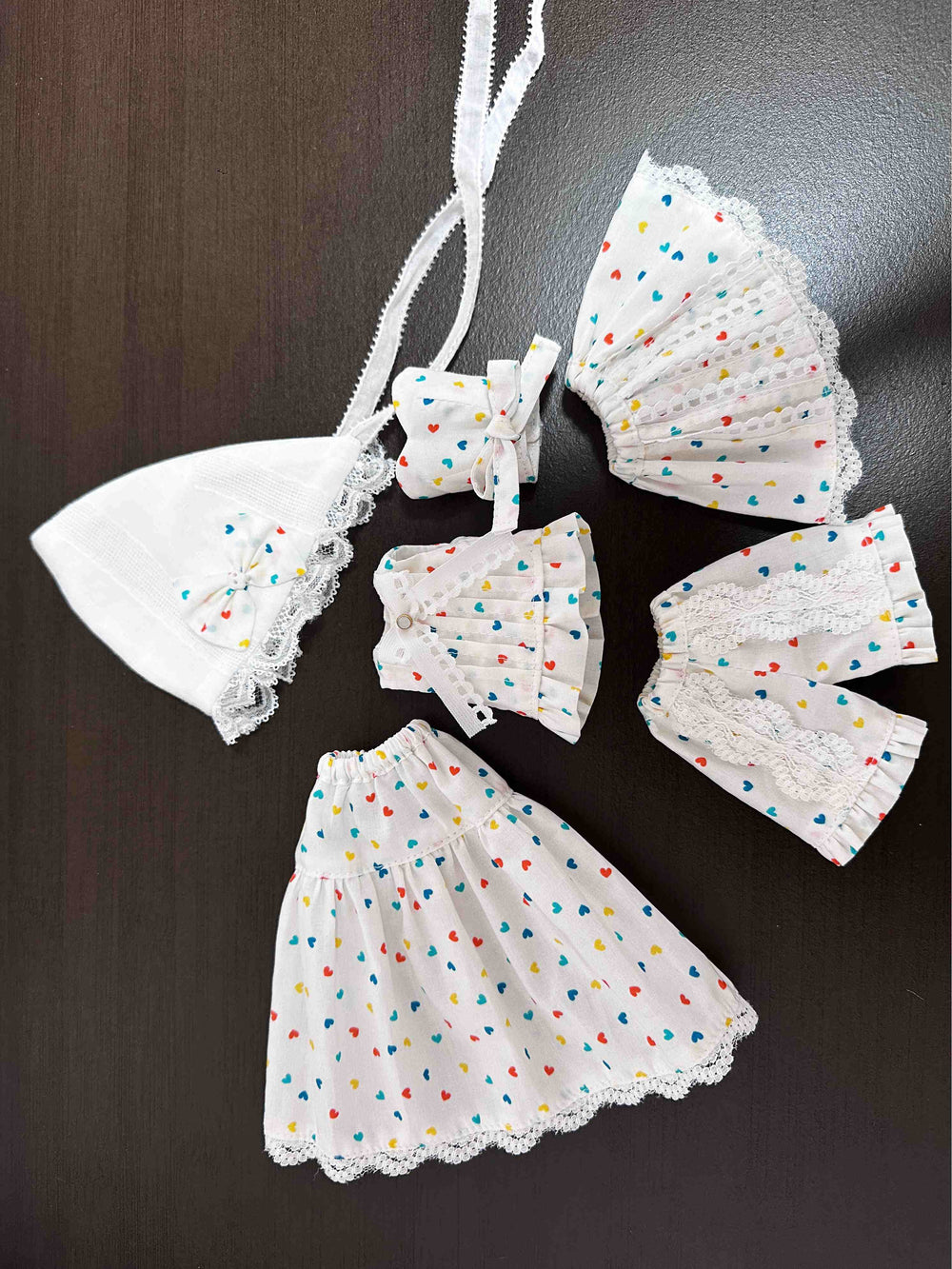Rainbow Heart Printed Blythe Outfit Flat Lay | ToastDoll