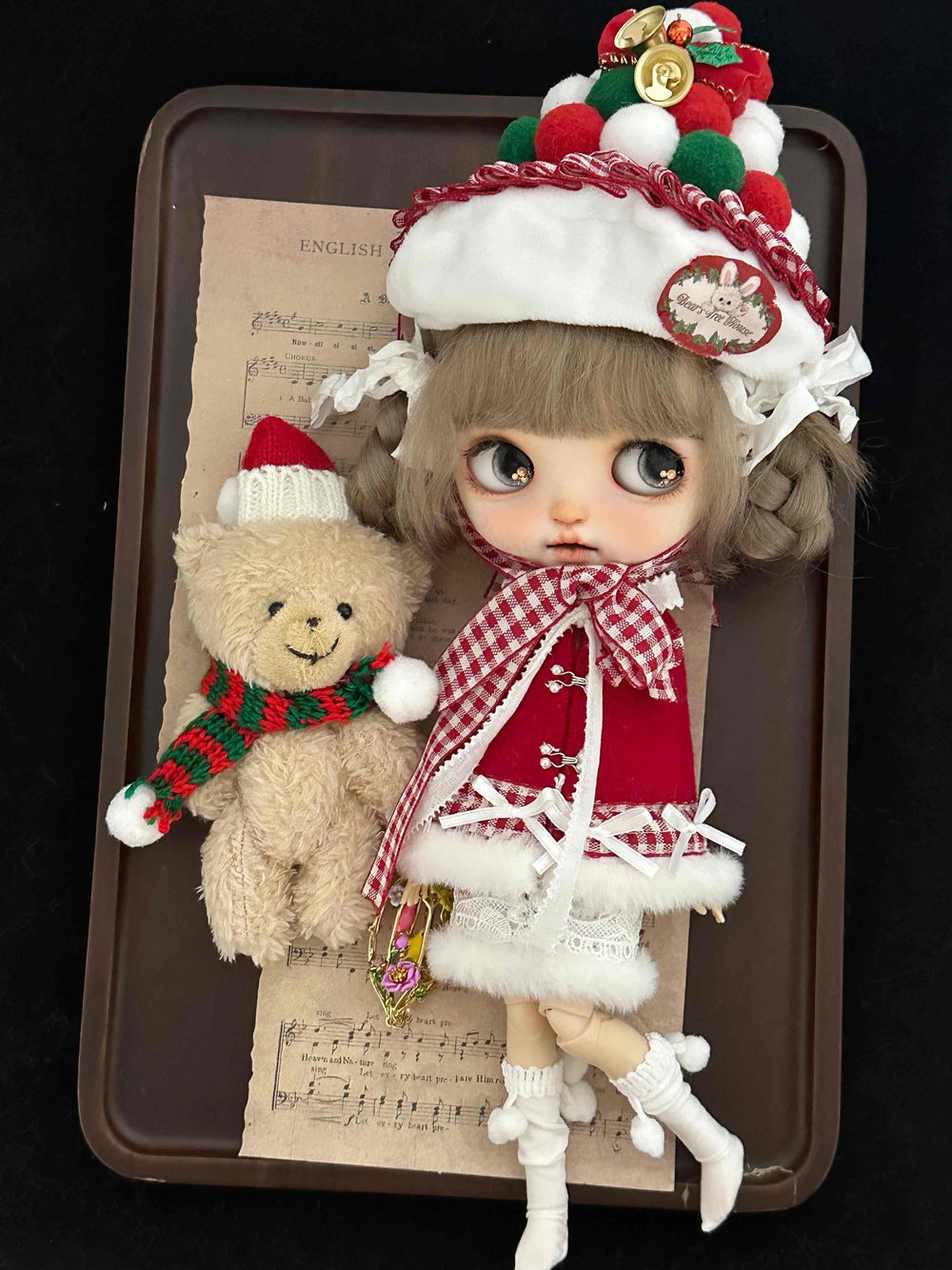 Xmas Red Winter Fur Blythe Outfit | ToastDoll