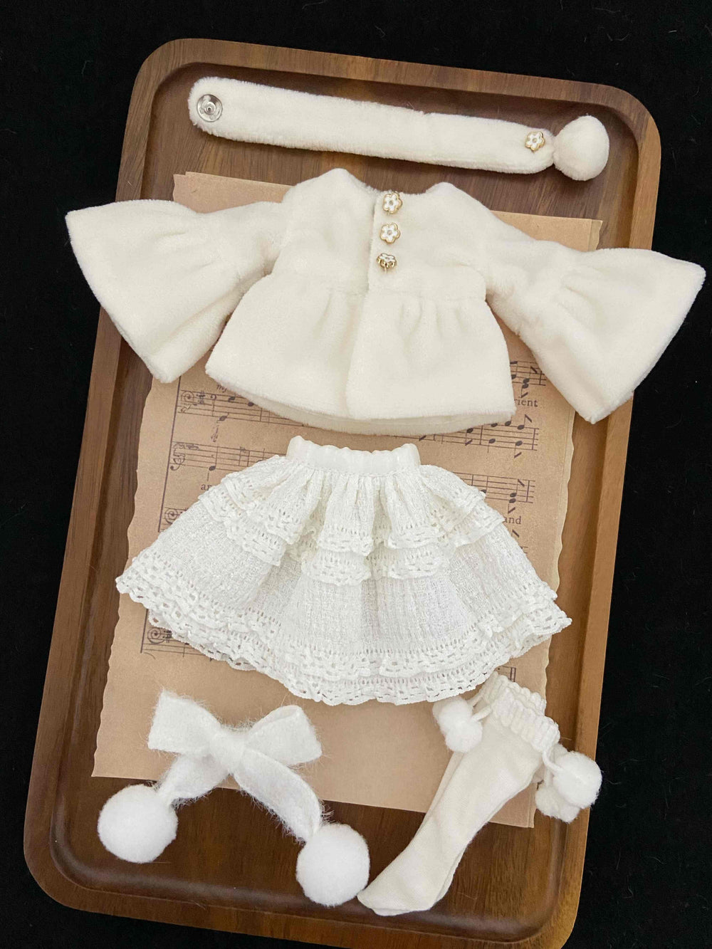 Chic Velvet Blouse Blythe Dress Outfit Flat Lay | ToastDoll