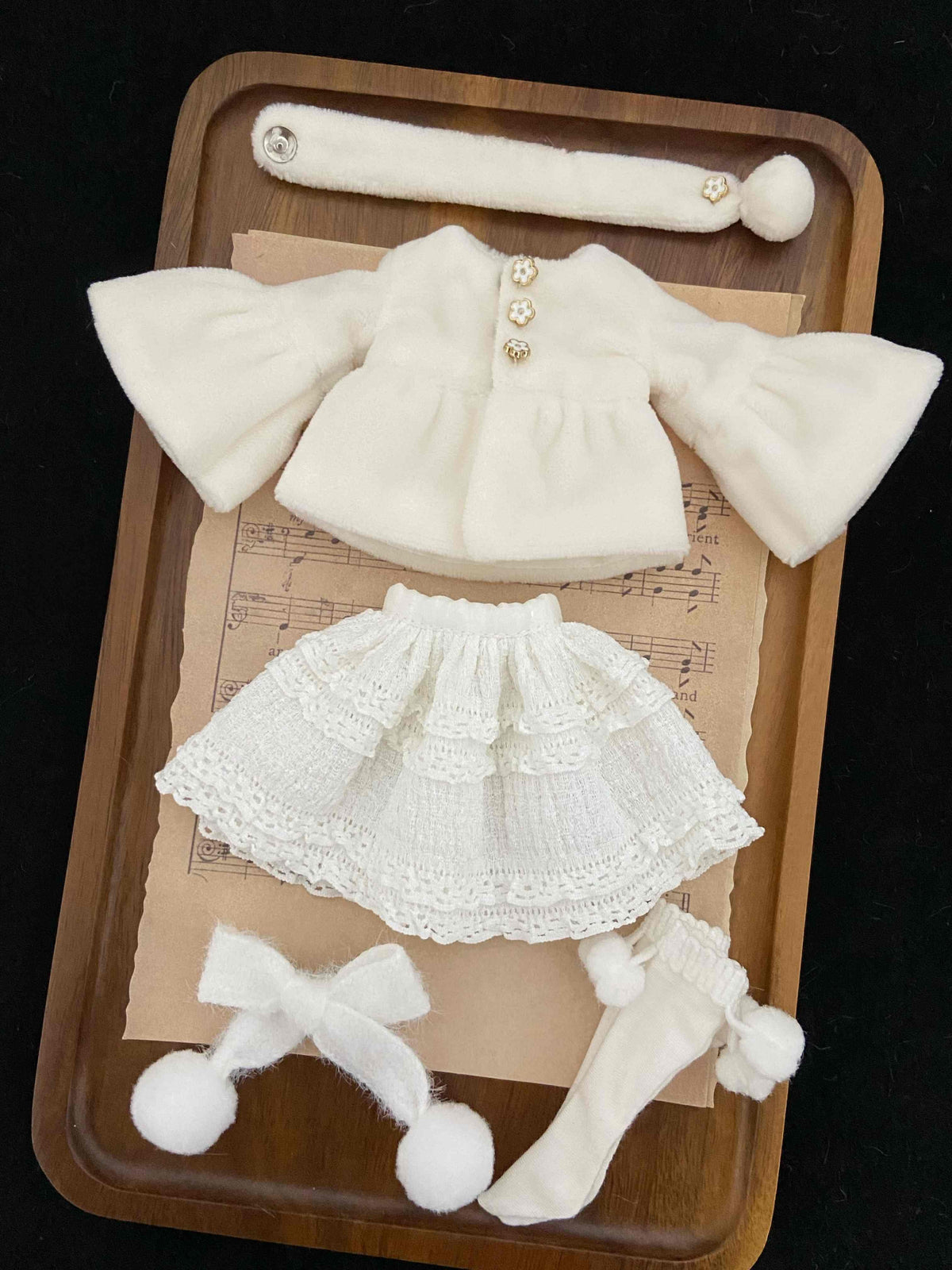 Chic Velvet Blouse Blythe Dress Outfit Flat Lay | ToastDoll