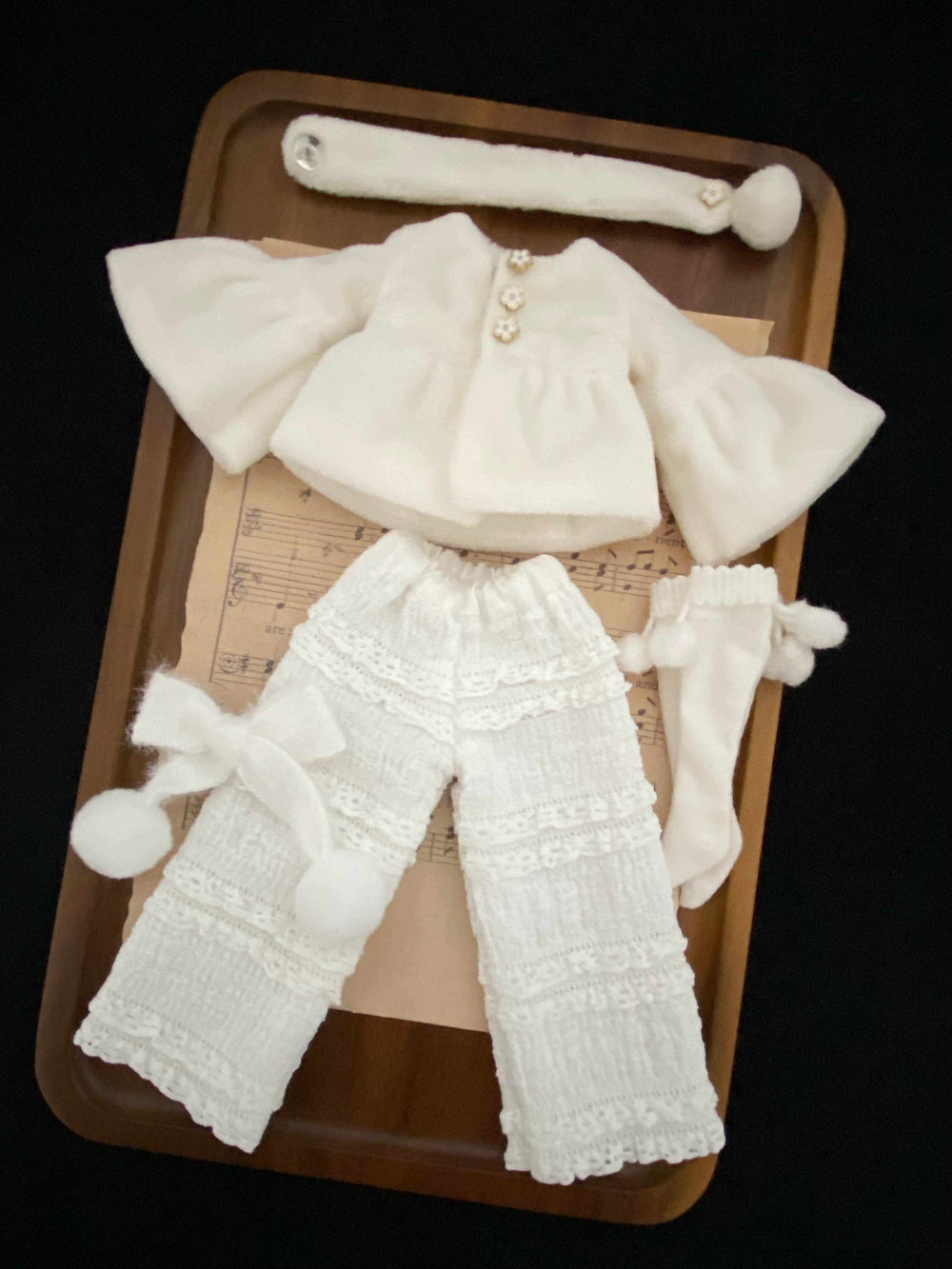 Chic Velvet Blouse Blythe Pants Outfit Flat Lay | ToastDoll